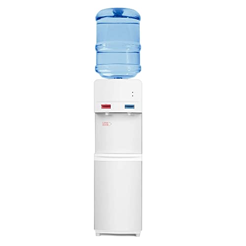 LUCKYERMORE 5 Gallon Water Cooler Dispenser Top Loading Hot and Clod Water Dispenser Freestanding with Child Safety Lock, Removable Drip Tray, ETL Listed