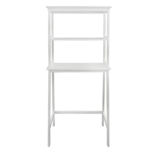 Casual Home Spacesaver 100% Solid Wood Over The Toilet Rack with Shelves - White