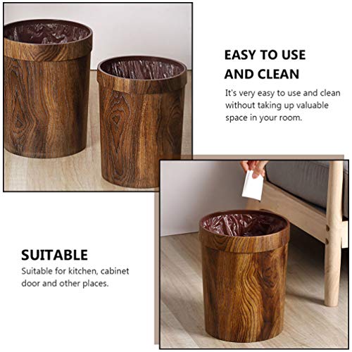 IMIKEYA Trash Can Garbage Can Vintage Waste Bin Wastebasket Garbage Container Bin for Home Office Bathrooms Powder Rooms