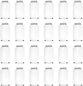 can cooler sleeves blank poly foam - collapsible diy customizable for parties weddings bulk (25, white)