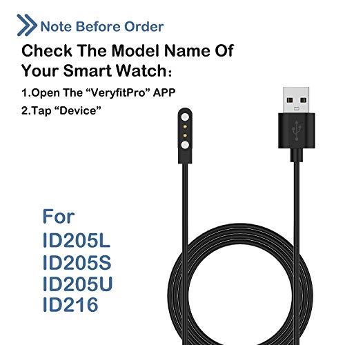 AGGDSH Compatible Smartwatch SW023 ID205L SW021 ID205U ID205S SW025 Smartwatch Charging Stand Cable Charger (2 Pack)