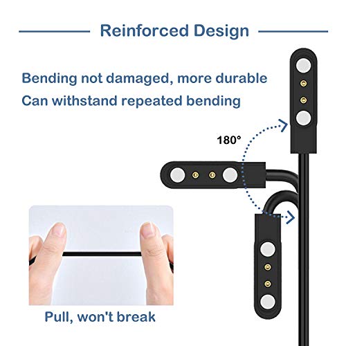 AGGDSH Compatible Smartwatch SW023 ID205L SW021 ID205U ID205S SW025 Smartwatch Charging Stand Cable Charger (2 Pack)