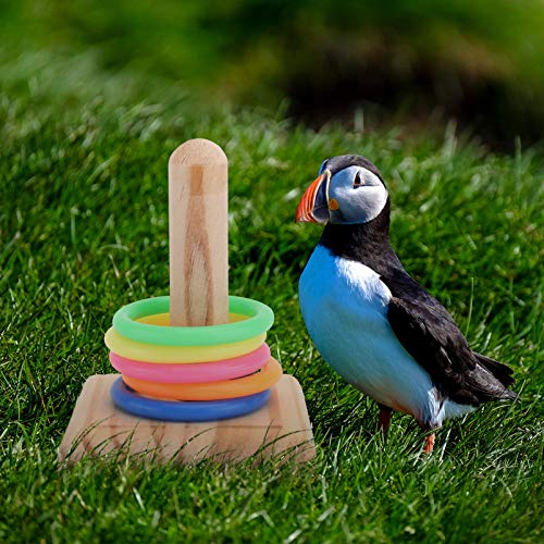 POPETPOP Bird Parrot Toy Bird Ring Toss Game Parrot Training Toys Bird Beak Trim Toys Bird Chewing Toys for Macaws African Grey Cockatoos