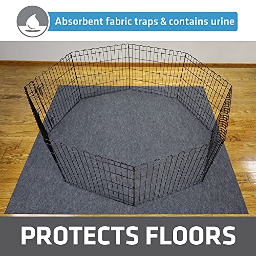 Drymate Dog Playpen Mat, Absorbent, Waterproof, Non-Slip, Machine Washable, XL Size (60” x 74”), Reusable Puppy Pad for Training, Whelping, Housebreaking, Incontinence, and Crate/Kennel (USA Made)