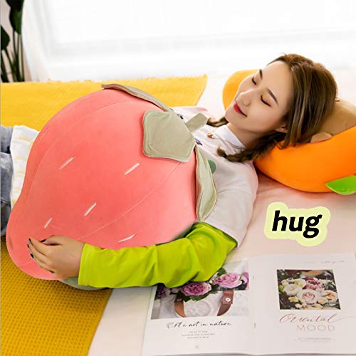 Cute Fruit Stuffed Strawberry Super Soft Girls Pillows，Soft Kawaii Strawberry Shaped Toy-Home Car Decoration Throw Pillow Birthday for Girls, Boys, Friends (9.84 in) (Green)