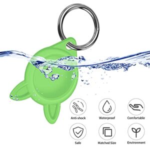 2 Pack Soft Silicone Protective Cover for AirTag with Keychain, Compatible AirTag Key Wallet Finder for Dog Cat Pet, Backpacks, Luggage, Glow Blue and Glow Green