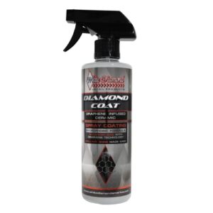 diamond coat graphene infused ceramic spray by white diamond detail products, advanced sio2 technology infused with graphene provides long lasting protection, 16oz bottle, brilliant shine made easy