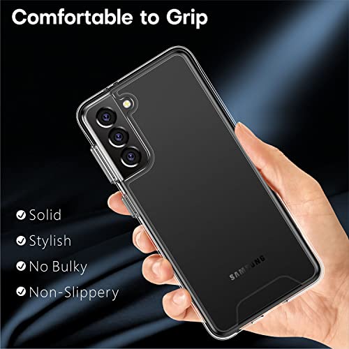 Rayboen for Samsung Galaxy S21 5G Phone Case Crystal Clear Designed Non-Slip Shockproof Protective Samsung S21 Case Clear Hard PC Back Soft TPU Frame Slim Fit Phone Cover for Galaxy S21 for Man Woman