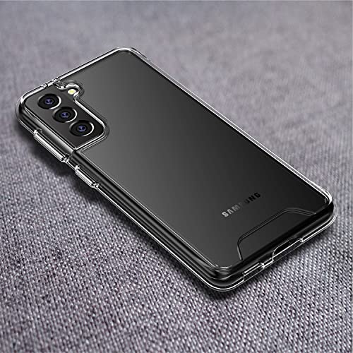 Rayboen for Samsung Galaxy S21 5G Phone Case Crystal Clear Designed Non-Slip Shockproof Protective Samsung S21 Case Clear Hard PC Back Soft TPU Frame Slim Fit Phone Cover for Galaxy S21 for Man Woman