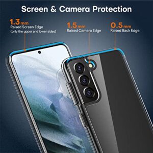 Rayboen for Samsung Galaxy S21 5G Phone Case Crystal Clear Designed Non-Slip Shockproof Protective Samsung S21 Case Clear Hard PC Back Soft TPU Frame Slim Fit Phone Cover for Galaxy S21 for Man Woman