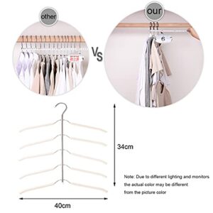 JFFLYIT Blouse Tree Hangers Multi-Layer Clothes Hangers 3 Pack 5 in 1 Non Slip Space Saving Closet Organizer Stainless Steel Shirt Hangers Coats Hangers(3 Pack)