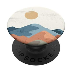 retro sun with mountain and clouds popsockets swappable popgrip