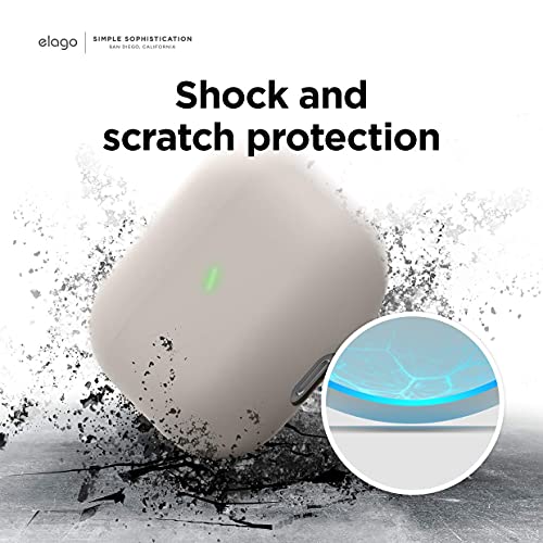 elago Liquid Hybrid Case Compatible with AirPods 3rd Generation Case - Compatible with AirPods 3 Case Cover, Triple Layer Protection, Wireless Charging, Shock Resistant, Easily Cleaned (Stone)