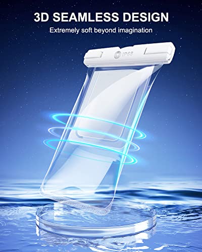 [2-Pack] Universal Waterproof Phone Pouch [Industry-First 3D Seamless Body] Humixx IPX8 Waterproof Phone Case for Beach Underwater Floating Cellphone Dry Bag with Lanyard, Fits All Phones Up to 7.8''