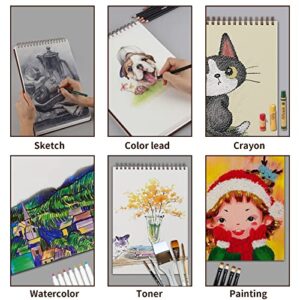 Mixed Media Sketch Pad, 9 x 12 inches, 60 Sheets (98lb/160gsm) Heavyweight Drawing Papers, Top Spiral Bound Hardcover Sketchbook, for Wet and Dry Media, Drawing, Painting