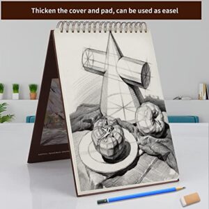 Mixed Media Sketch Pad, 9 x 12 inches, 60 Sheets (98lb/160gsm) Heavyweight Drawing Papers, Top Spiral Bound Hardcover Sketchbook, for Wet and Dry Media, Drawing, Painting