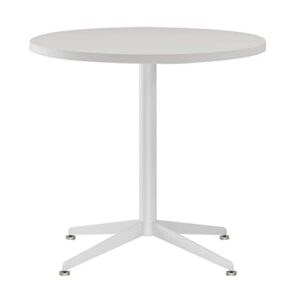 senglida white dining table round small office table conference table coffee meeting table for office boardroom kitchen living room waterproof desktop easy assembly 31.5 inch