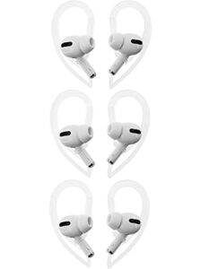 alxcd ear hooks replacement for air pods pro, anti-slip adjustable over-ear soft tpu earhook [anti slip][anti lost], compatible with airpods pro airpods1 airpods2 headphones, 3 pairs clear