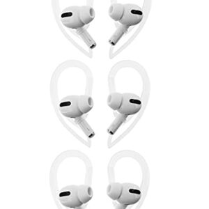 ALXCD Ear Hooks Replacement for Air Pods Pro, Anti-Slip Adjustable Over-Ear Soft TPU Earhook [Anti Slip][Anti Lost], Compatible with AirPods Pro AirPods1 AirPods2 Headphones, 3 Pairs Clear