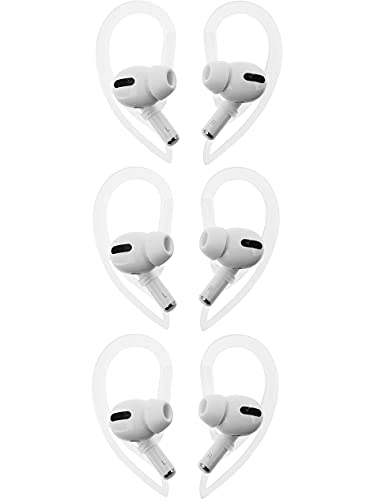 ALXCD Ear Hooks Replacement for Air Pods Pro, Anti-Slip Adjustable Over-Ear Soft TPU Earhook [Anti Slip][Anti Lost], Compatible with AirPods Pro AirPods1 AirPods2 Headphones, 3 Pairs Clear