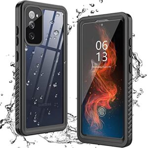 antshare for samsung galaxy s20 fe 5g case waterproof, built in screen protector 360° full body heavy duty protective shockproof ip68 underwater case for samsung galaxy s20 fe 5g 6.5inch black/clear