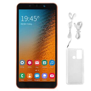 Jazar Smartphone, Powerful Processor Dual Cards Dual Standby 128Gb Expandable Storage Fingerprint Unlock Smart Phone, Note30 plus 854 x 480 Resolution for 8.1, Orange