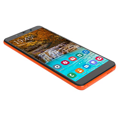 Jazar Smartphone, Powerful Processor Dual Cards Dual Standby 128Gb Expandable Storage Fingerprint Unlock Smart Phone, Note30 plus 854 x 480 Resolution for 8.1, Orange