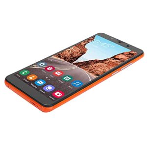 Jazar Smartphone, Powerful Processor Dual Cards Dual Standby 128Gb Expandable Storage Fingerprint Unlock Smart Phone, Note30 plus 854 x 480 Resolution for 8.1, Orange