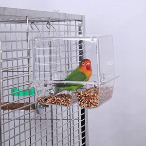 xxbzcv bird feeding parrot automatic feeding hanging acrylic bird cage parrot (size : medium)