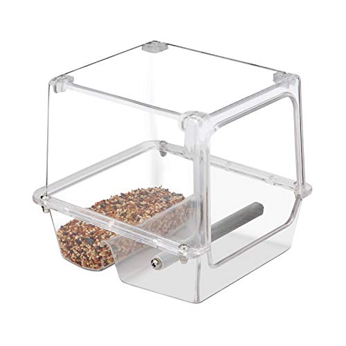 XXBZCV Bird Feeding Parrot Automatic Feeding Hanging Acrylic Bird cage Parrot (Size : Medium)