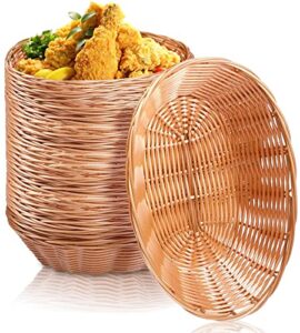 yesland 12 pack plastic oval basket small gift baskets, food storage basket & fruit basket, 10 x 5.8 x 2.75 inches bread basket bin for kitchen, restaurant, centerpiece display, christmas gifts