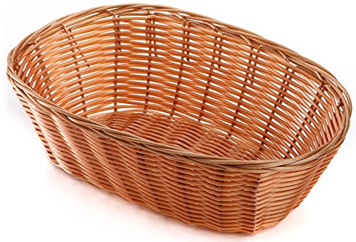 Yesland 12 Pack Plastic Oval Basket Small Gift Baskets, Food Storage Basket & Fruit Basket, 10 x 5.8 x 2.75 Inches Bread Basket Bin for Kitchen, Restaurant, Centerpiece Display, Christmas Gifts