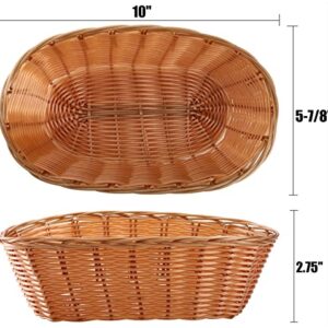 Yesland 12 Pack Plastic Oval Basket Small Gift Baskets, Food Storage Basket & Fruit Basket, 10 x 5.8 x 2.75 Inches Bread Basket Bin for Kitchen, Restaurant, Centerpiece Display, Christmas Gifts