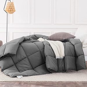 amazon brand - pinzon all-season down alternative comforter with duvet tabs，grey
