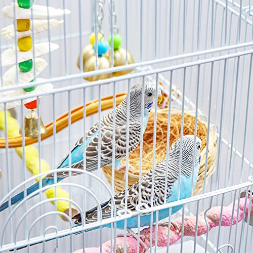 VTurboWay 5 Pack Bird Bamboo Nest, Handwoven Natural Bird Cage House Hatching Breeding Cave with Hook, Country-Style for Small Bird Parrot Canary Swallow Finch