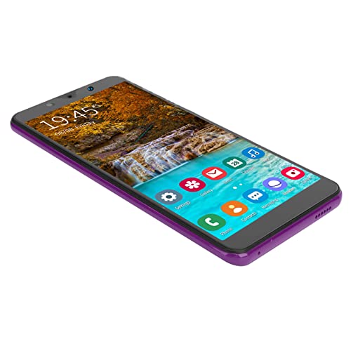 Jazar Smartphone, Powerful Processor Dual Cards Dual Standby 128Gb Expandable Storage Fingerprint Unlock Smart Phone, Note30 Plus 854X480 Resolution for 8.1(Purple)