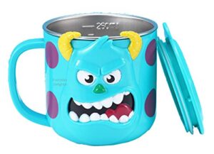 everyday delights disney 3d monster university sulley blue durable stainless steel insulated cup with lid, 250ml