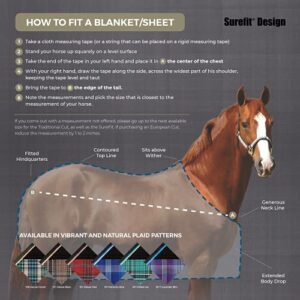 Kensington Breathable and UV Protective Sheet SureFit All Season Protection for Horse - 78", Deluxe Black