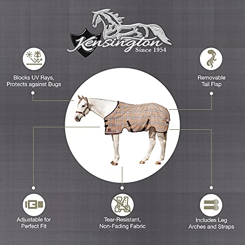 Kensington Breathable and UV Protective Sheet SureFit All Season Protection for Horse - 78", Deluxe Black