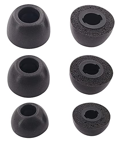 BLLQ Memory Foam Tips Compatible with Samsung Galaxy Buds Pro, No Silicone Eartips Pain, Fit in Charging Case, Reducing Noise Earbuds Foam Ear Tips, 3 Pairs S/M/L, Black (Buds Pro)