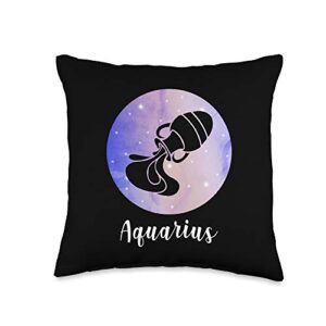 aquarius birthday gift idea for girls and women aquarius gift astrology horoscope zodiac sign throw pillow, 16x16, multicolor
