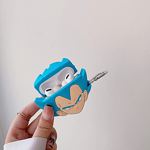 Used forAirpod Pro Charging Case Cover , Cute Cartoon Anime AirPod Case ,Silicone Airpod Cover with Keychain (Blue/Pro)