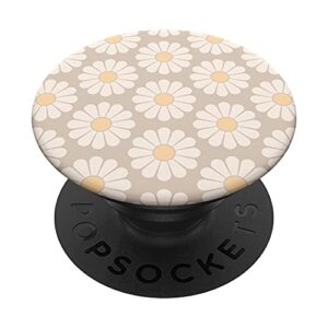 tan - daisy floral flower design popsockets swappable popgrip
