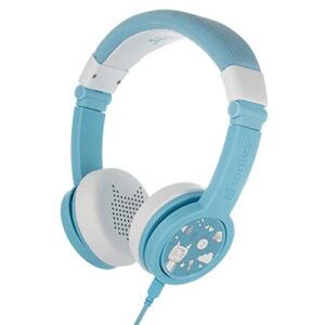 tonies foldable wired headphones for kids - comfortably designed to fit on-ear - works with toniebox and all 3.5mm devices - light blue
