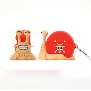 used forairpods pro charging case cover , cute cartoon anime airpods case ,silicone airpods cover with keychain (lufi snails/pro)