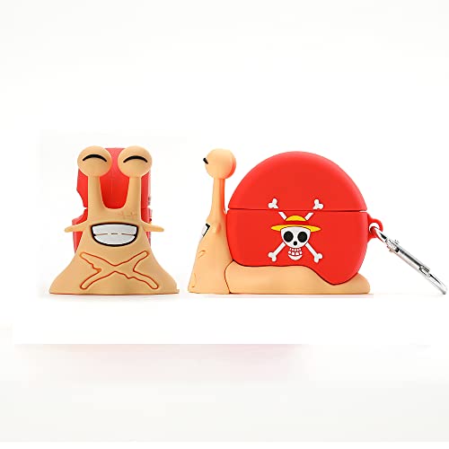 Used forAirpods Pro Charging Case Cover , Cute Cartoon Anime AirPods Case ,Silicone Airpods Cover with Keychain (lufi Snails/Pro)