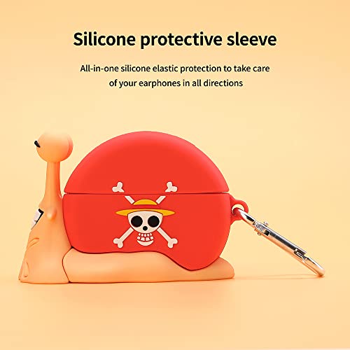 Used forAirpods Pro Charging Case Cover , Cute Cartoon Anime AirPods Case ,Silicone Airpods Cover with Keychain (lufi Snails/Pro)