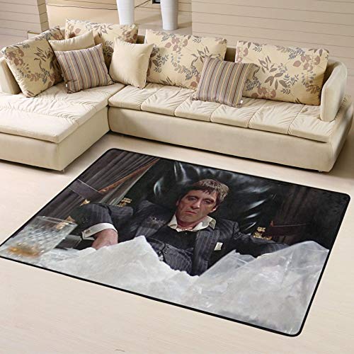 Vacu Al Pacino Scar-face Area Rug Carpet Non-Slip Large Floor Mat,Soft Fuzzy Indoor Carpet Bedside Rug for Kids Nursery Boys Girls Bedroom Living Room Dorm Backyard Home Decor Mat 63 x 48 in