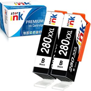 st@r ink Compatible Ink Cartridge Replacement for Canon PGI-280 XXL 280XXL PGBK for Pixma TR8620 TR8620a TR8520 TR7520 TS9120 TS8320 TS8220 TS6120 TS6220 TS6320 Printer(2 Packs)