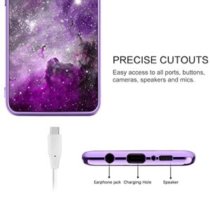 BENTOBEN Galaxy A42 5G Case, Slim Fit Glow in The Dark Hybrid Hard PC Soft TPU Bumper Drop Protective Girls Women Men Phone Cover for Samsung Galaxy A42 5G 6.6" 2021, Purple Galaxy